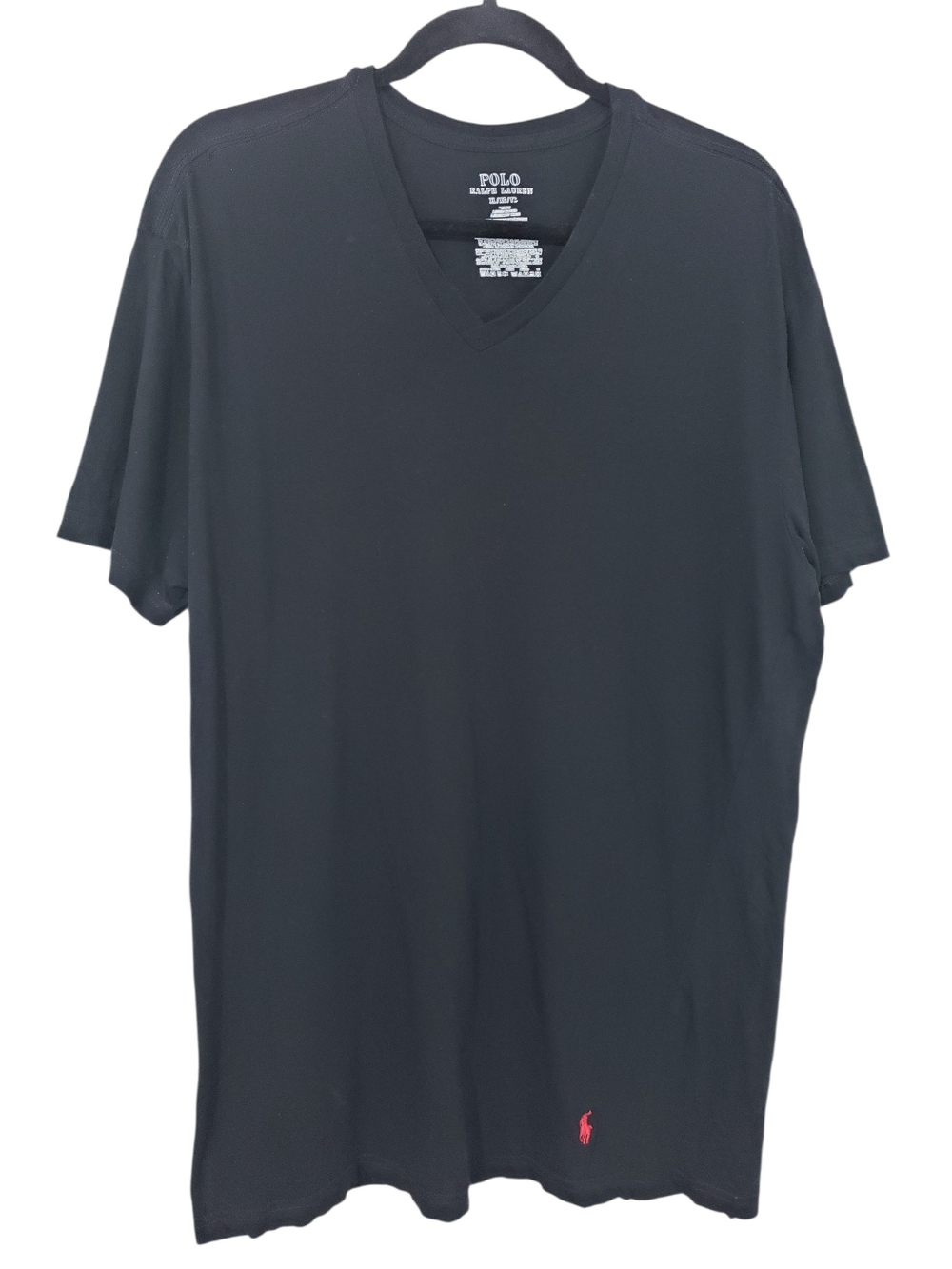 Polo Ralph Lauren Men's Slim Fit Black Cotton V-Neck T-Shirt XL